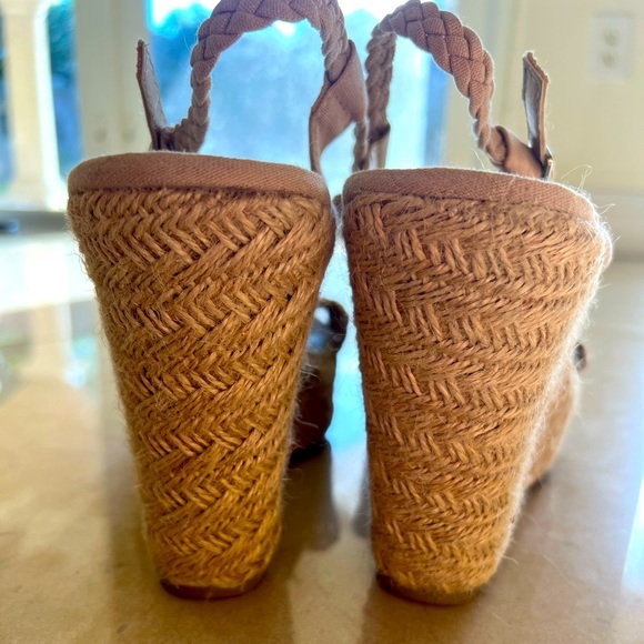 Beige/Tan Bamboo Wedges-Size 9 1/2 - Picture 5 of 7